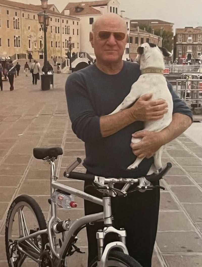 Barry Diller with his dog on the diane von furstenburg Insta page