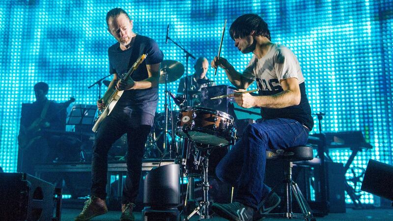 Radiohead's Thom Yorke, Phil Selway and Jonny Greenwood, rock'n'rollers interesting enough for jazz musicians to play. Photograph: Samir Hussein/Referns