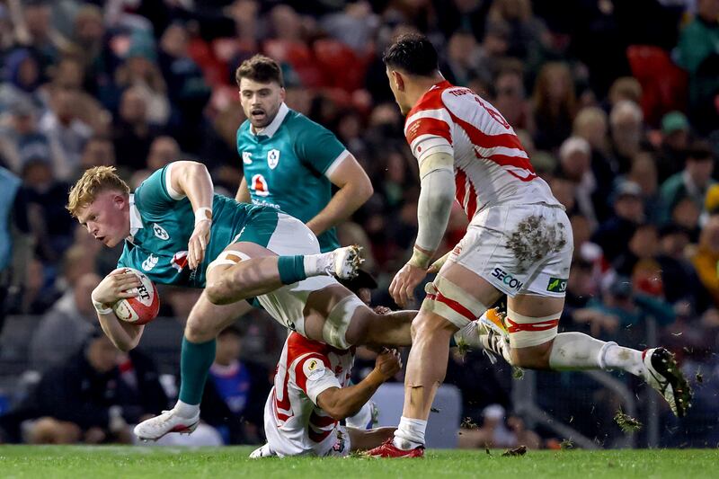 Ireland's Bryn Ward against Japan. Inpho: Ben Brady/Inpho