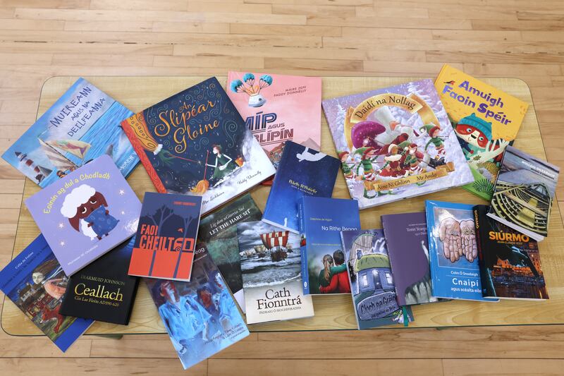 There is a wide selection of Irish language books on the market to suit all ages. Photograph: Dara Mac Dónaill/The Irish Times