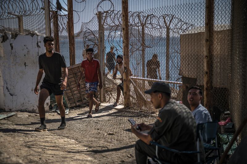 Migrants re-enter Fnideq, Morocco, after being pushed back from Ceuta, Spain, last weekend. Photograph: Sergey Ponomarev/The New York Times