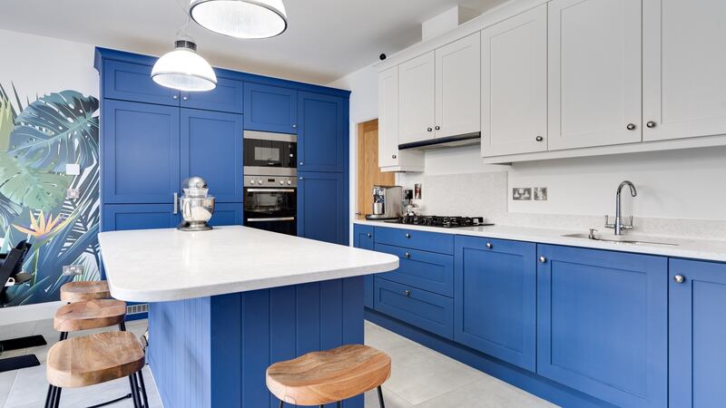 Kitchen and island