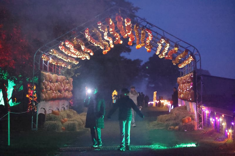 An archway of pumpkins at Newbridge House. Photograph: Bryan O’Brien/The Irish Times