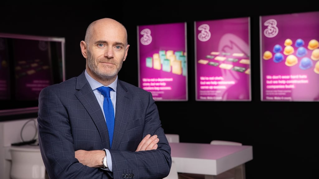 Eóin MacManus, chief business officer at Three Ireland: ‘We have launched in every county, with more 5G sites coming on every week.’ Photograph: Naoise Culhane
