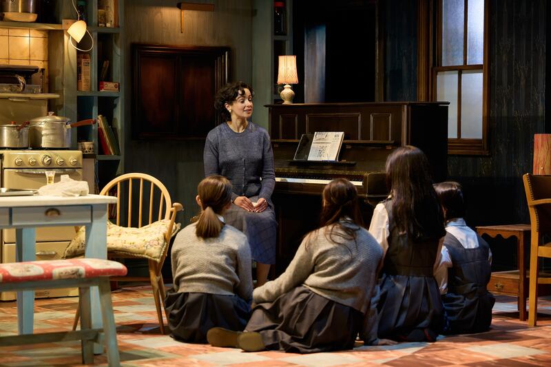 Laura Donnelly with Nicola Turner, Nancy Allsop, Lara McDonnell and Sophia Ally in Jez Butterworth's play. Photograph: Mark Douet