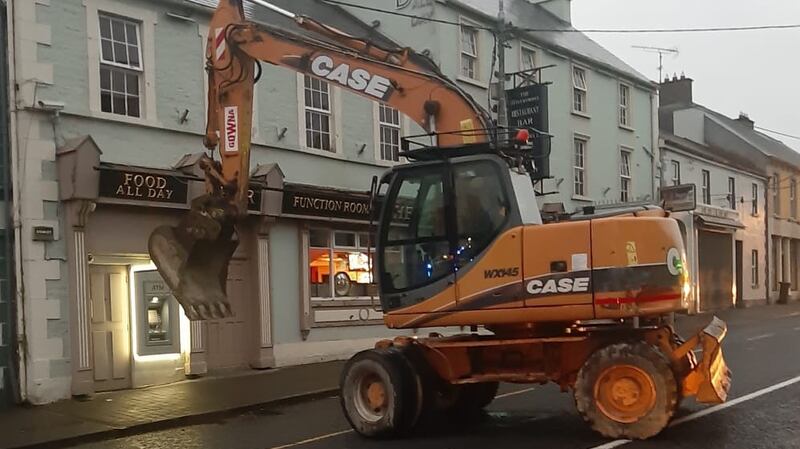 The scene of  an attempted ATM robbery in Virginia, Co Cavan on August 14th, 2019. Photograph:  Garda Press Office