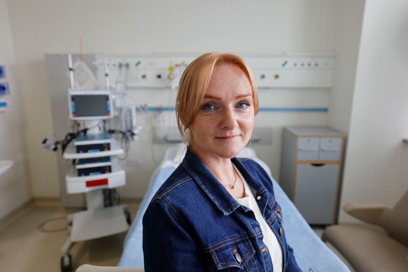 Eva Mikuta, who underwent a heart transplant in 2018 at the Mater, revisits the hospital to celebrate its 40th anniversary of heart transplants. Photograph: Alan Betson 


