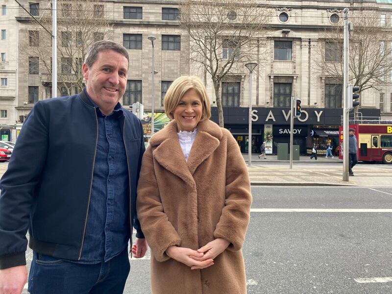 Máirtín Mac Con Iomaire and Anne Cassin in Nationwide Celebrates 100 Years of O’Connell Street on Monday, RTÉ One, at 7pm. 