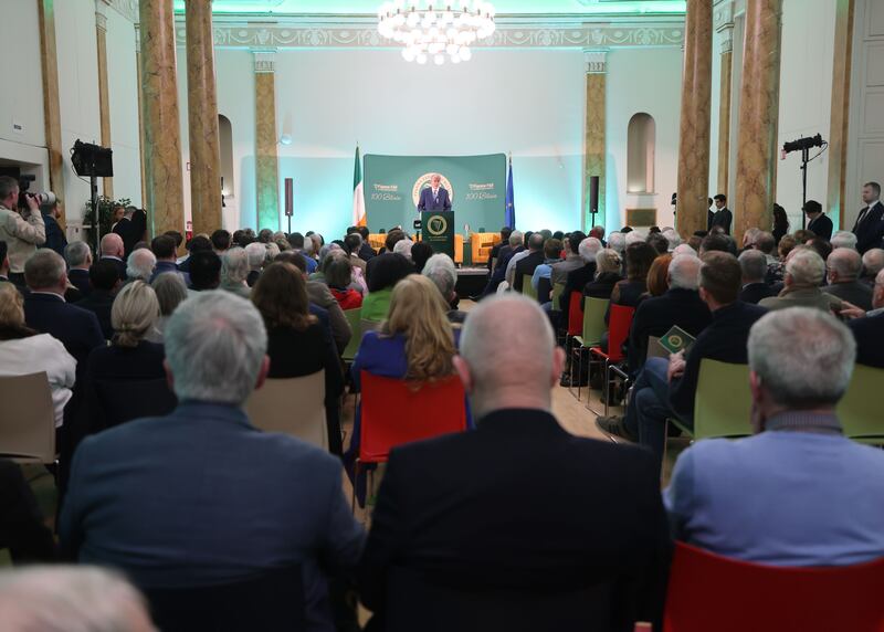 Taoiseach Micheál Martin at the event in the Rotunda Hospital on Tuesday night. Photograph: Alan Betson