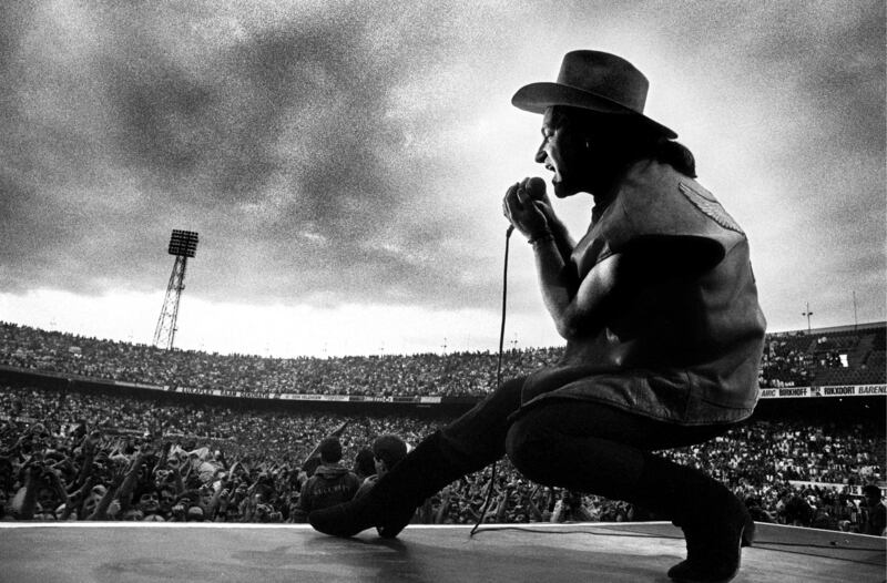 U2: Bono on stage in the Netherlands on the Joshua Tree tour in 1987. Photograph: Lex van Rossen/MAI/Redferns via Getty