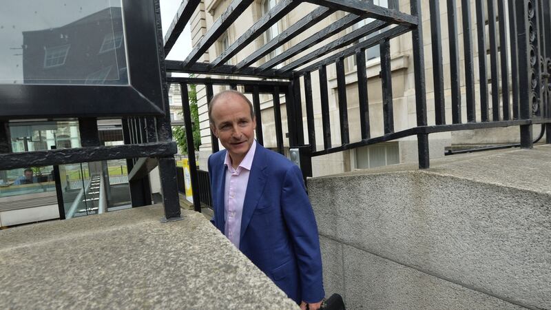 Micheál Martin, leader of Fianna Fáil arrives at Government Buildings on Sunday. Photograph: Alan Betson/The Irish Times