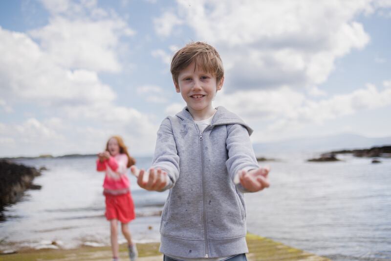 Jude Harrington on the beach. Photograph: Dan Dennison