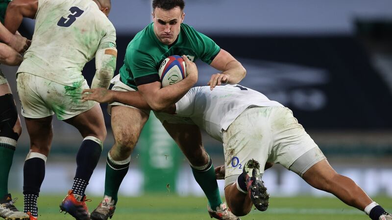 Rónan Kelleher carries into contact during Ireland’s defeat to England last November. Photogaph: Billy Stickland/Inpho