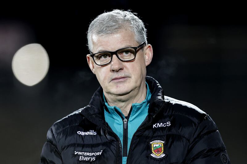 New Mayo manager Kevin McStay before the game. Photograph: Laszlo Geczo/Inpho 
