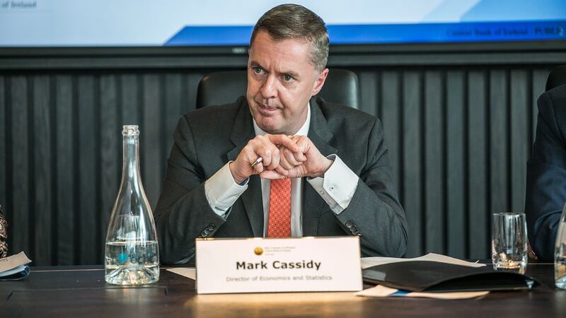 Mark Cassidy, director of economics and statistics at the Central Bank of Ireland  said the data masked ‘the fact that some parts of the economy . . . are still bearing significant costs arising from Covid’. Photograph: James Forde