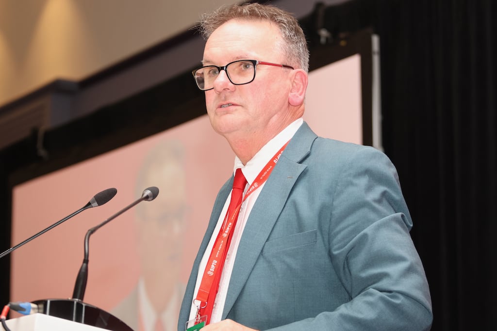 Newly elected general secretary John King at the Siptu conference in Galway. Photograph: Brian Harding