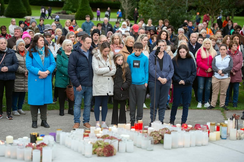 A vigil for Tina Satchwell attended by family and friends in Fermoy in 2023. Photograph: Michael Mac Sweeney/Provision