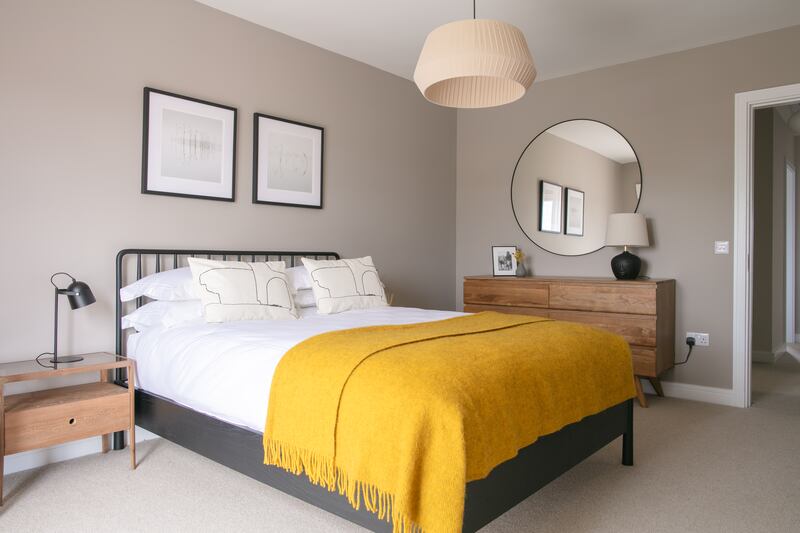 Principal bedroom in a three-bed house. Photograph: Brid O'Donovan