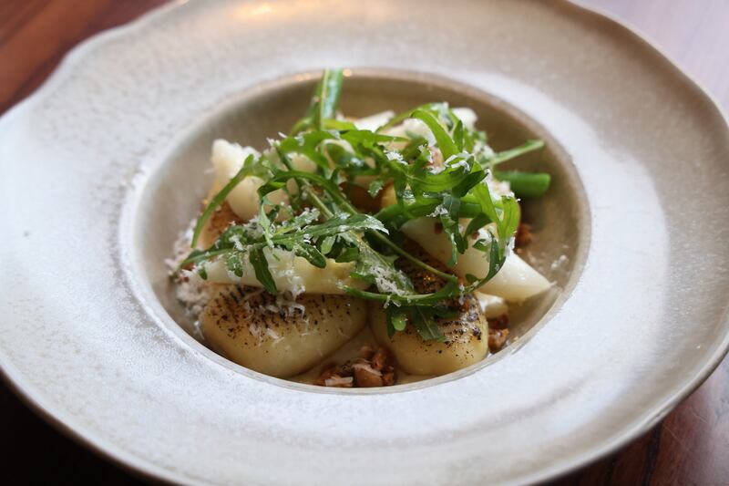 Gnocchi golden beets (asparagus on the day of our critic's visit), green beans and hazelnut at Richmond. Photograph: Bryan O'Brien