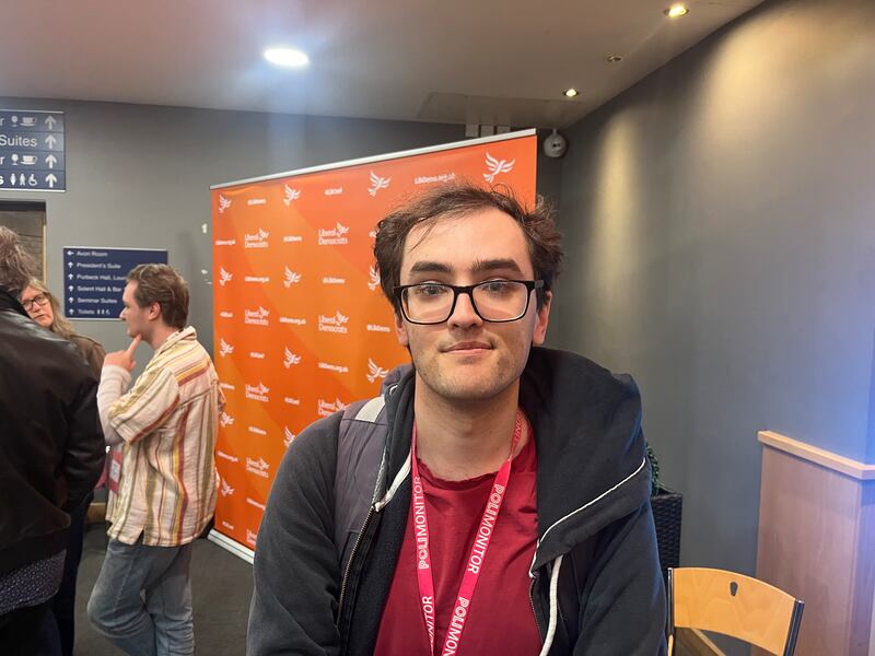 Jack Lovejoy, a Lib Dem activist from Sussex who was at the party's karaoke Glee Club on Monday night. Photograph: Mark Paul