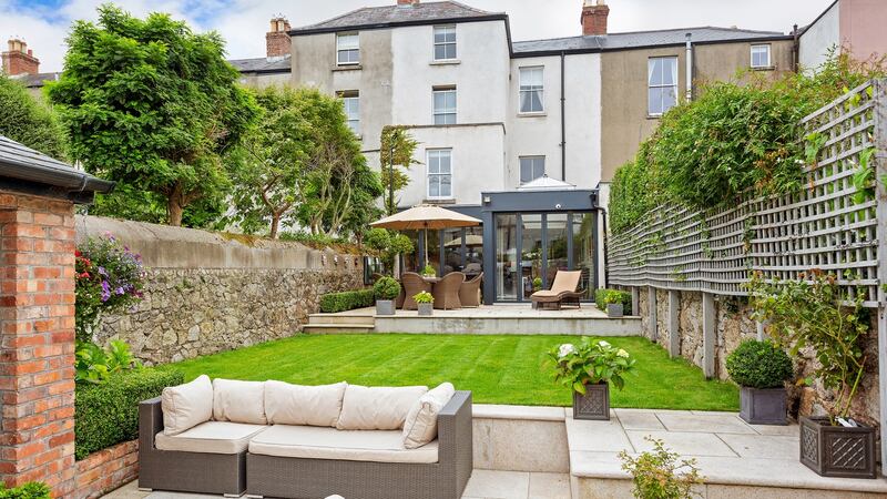Patio at the end of the garden