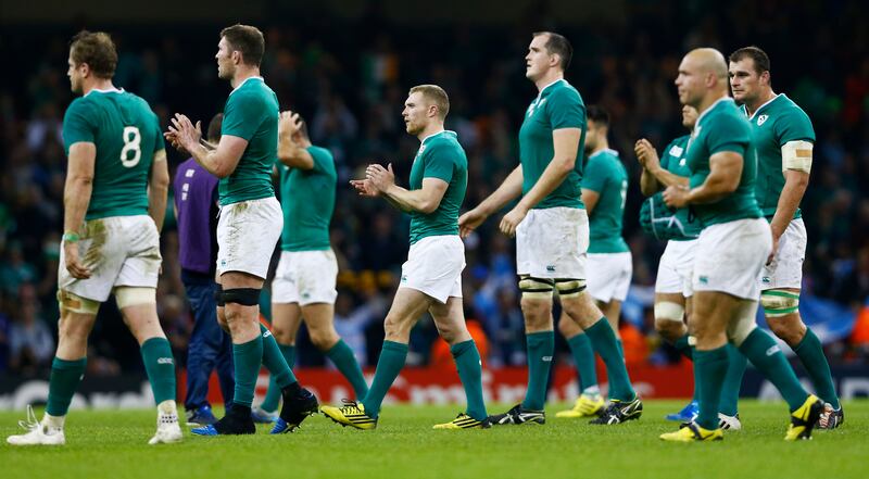 Ireland players after the World Cup quarter-final loss to Argentina in 2015. Photograph: Matteo Ciambelli/Inpho