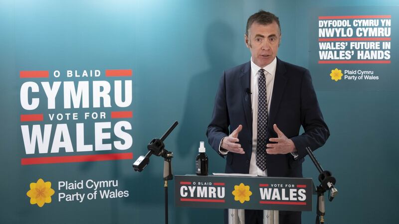 Plaid Cymru leader Adam Price  launches his party’s parliamentary election manifesto   in Cardiff on April 7th. Photograph: Matthew Horwood/Getty Images