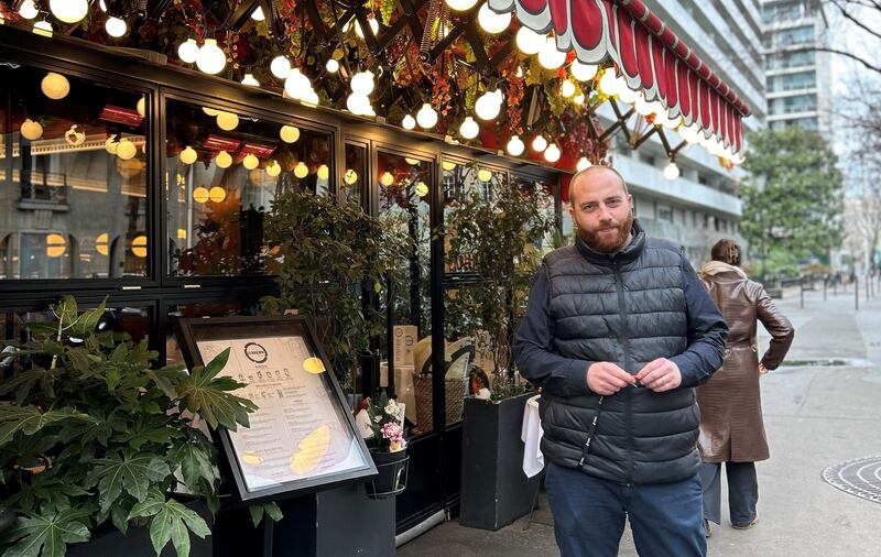 Emmanuel Philippe outside Le Bouchon Parisien. Photograph: Sharon Gaffney
