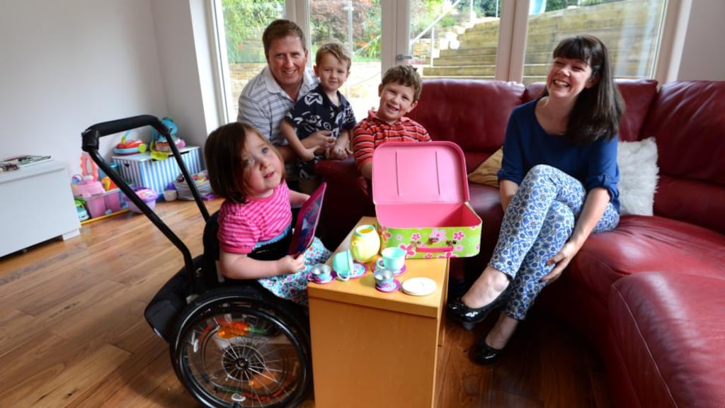 Lara Bayliss with her father Mark, brothers Owen and Tom and mother Sinead Bayliss. Photograph: Cyril Byrne