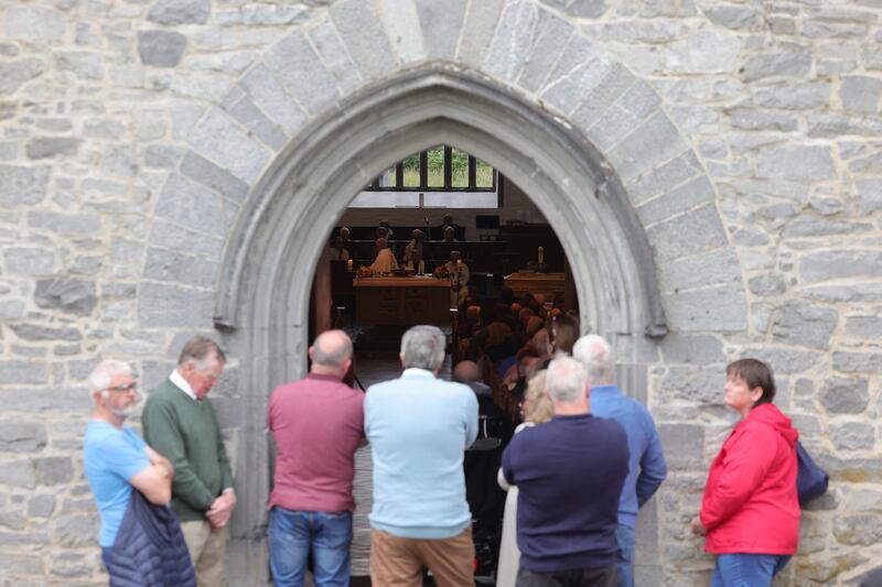 Mourners at Harry Gleeson's funeral. Photograph: Alan Betson 

