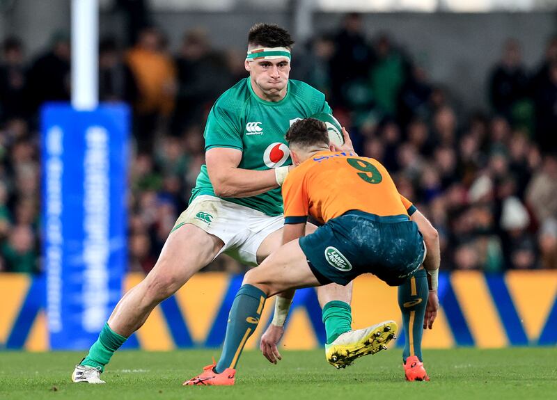 Ireland's Dan Sheehan during the match against Australia at the Aviva Stadium last month. Photograph: ©INPHO/Dan Sheridan