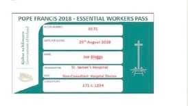 OPW defends decision to issue pass with ‘crucifix’ to health staff during pope's visit