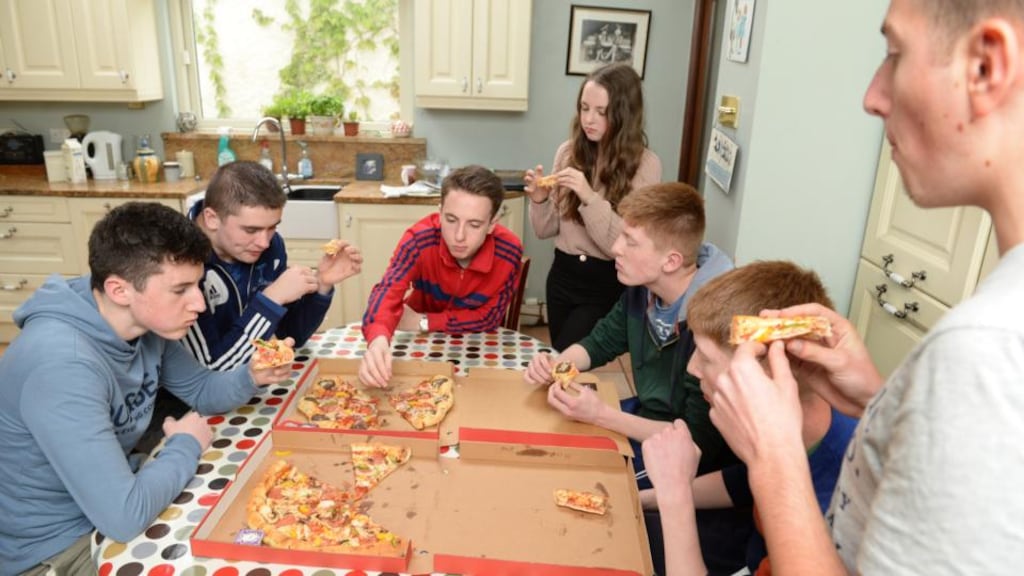 From left, Cillian McAuliffe, Conor Doyle, Alex Chapman, Grace Chapman, Eoin Hughes, Dara Hughes and Max Lagana. Photograph: Dara Mac Dónaill