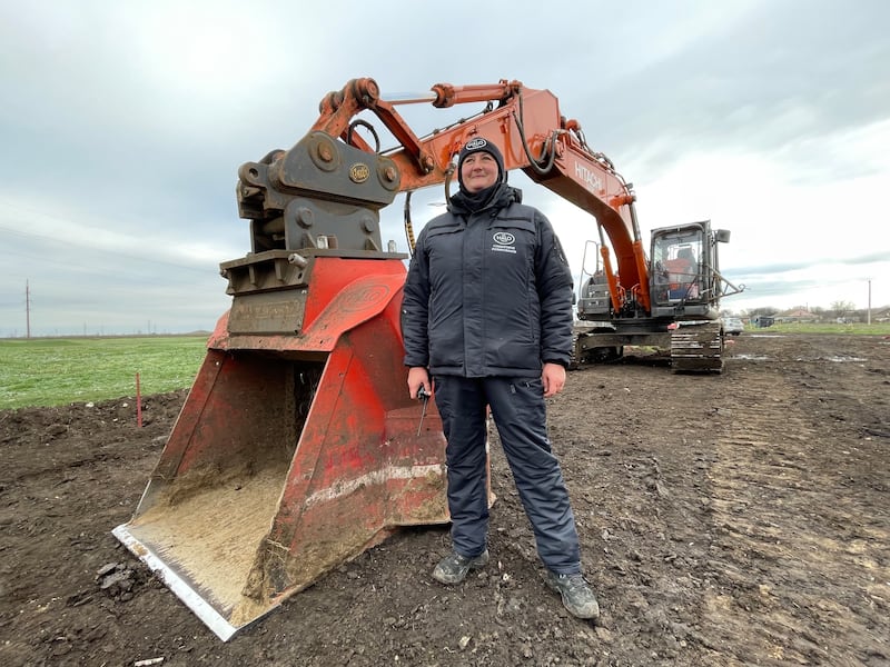 Tetiana Tymofyeyeva, a mechanical operator for the Halo Trust demining charity in southeastern Ukraine. Photo: Daniel McLaughlin