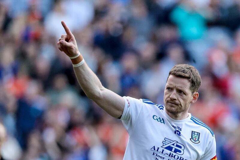 Monaghan's Conor McManus celebrates the win over Armagh in the All-Ireland SFC quarter-final match at Croke Park. Photograph: Ben Brady/Inpho 