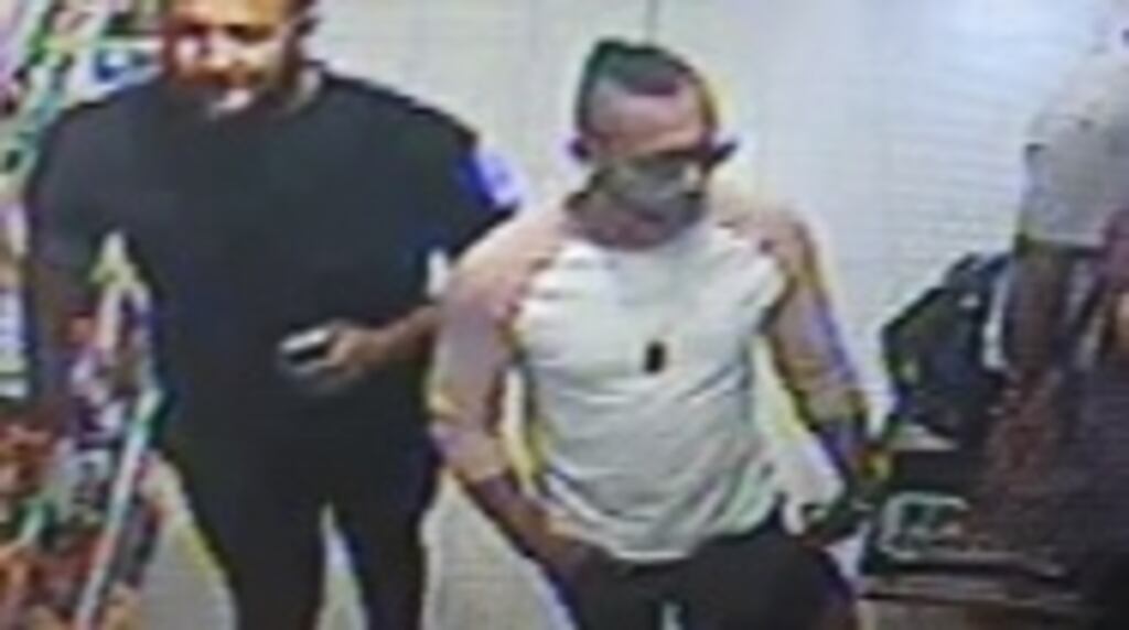 British police have released a photograph of three men they want to speak to. Photograph: West Mercia Police