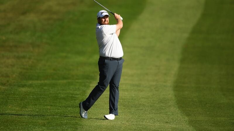 Shane Lowry  plays his second shot to the fourth hole during the first round  of the BMW PGA Championship at Wentworth Golf Club. Photograph: Harry Trump/Getty Images