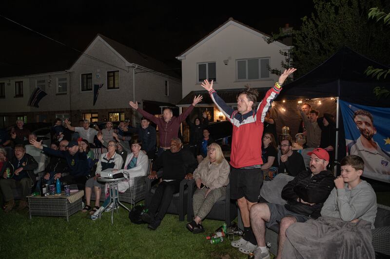 Cape Verde supporters react while watching the World Cup Round of 32 match between Argentina and Cape Verde in Dublin, where local residents gathered to watch the World Cup Round of 32 match between Argentina and Cape Verde. Photograph: Natalia Campos for The Irish Times