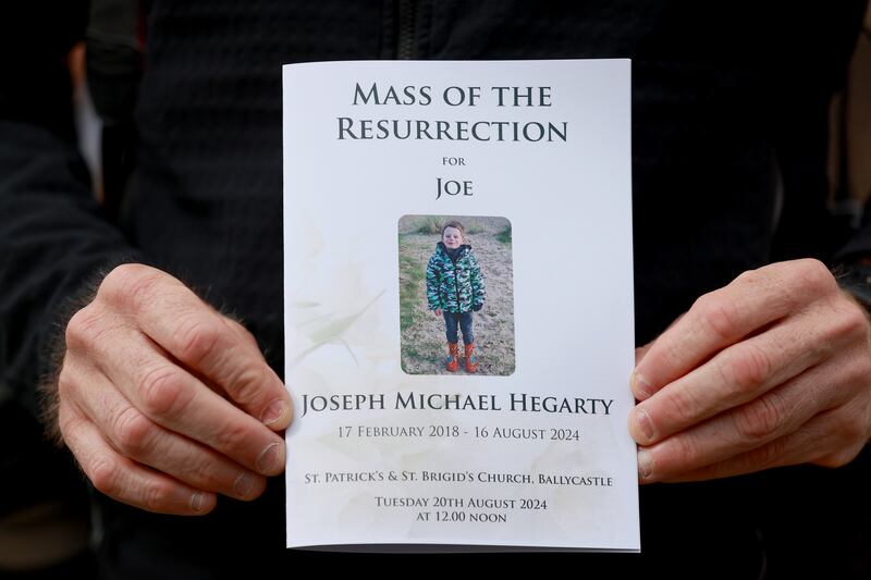 The order of service for the funeral. Photograph: Liam McBurney/PA Wire 