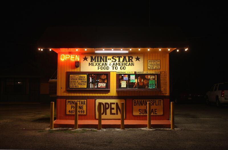 A roadside restaurant, awaits drive-through business in Rio Grande City, Texas along the border with Mexico. Photograph: John Moore/Getty Images