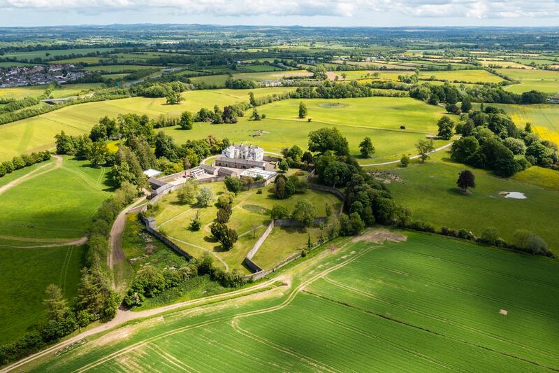An aerial view of the property and surrounding lands.