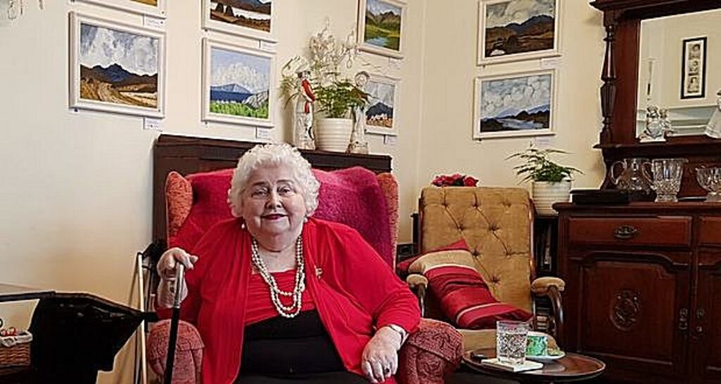 Artist Eileen Twomey at home in Donnybrook where she is exhibiting her work for the first time this weekend. Photograph: Jennifer Ryan