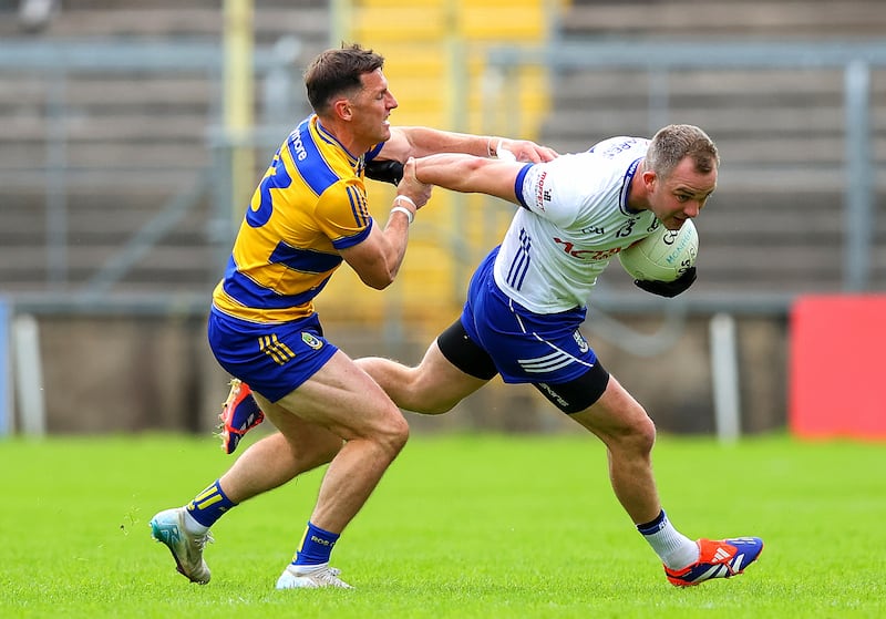 Monaghan's Jack McCarron in action with Diarmuid Murtagh of Roscommon. Photograph: Tom O’Hanlon/Inpho