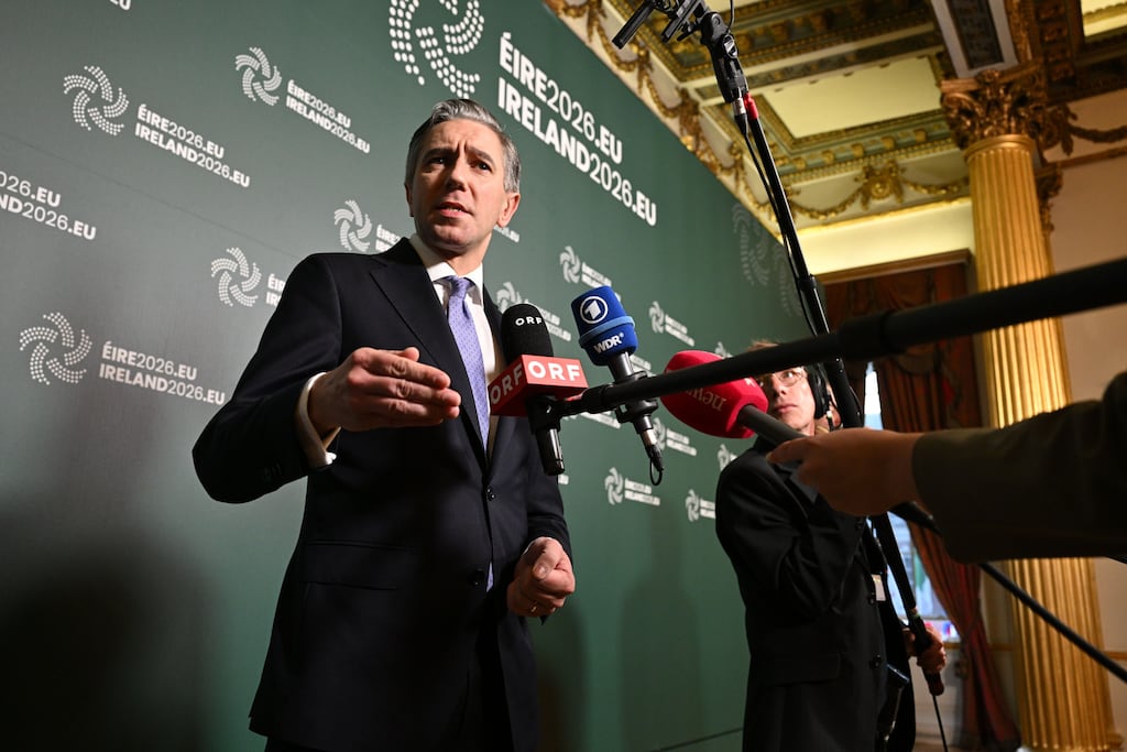 Minister for Finance Simon Harris denied there was a contradiction in Ireland's energy policy. Photograph: EPA