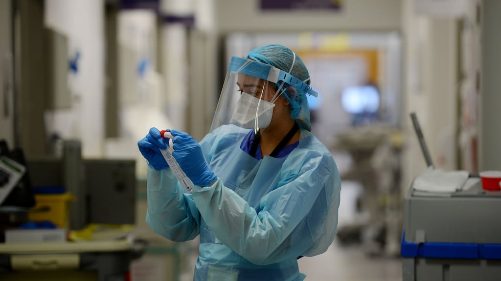 Medical staff working in the Covid Emergency Department at St. Vincent’s University Hospital in Dublin in January 2021. Photograph: Alan Betson