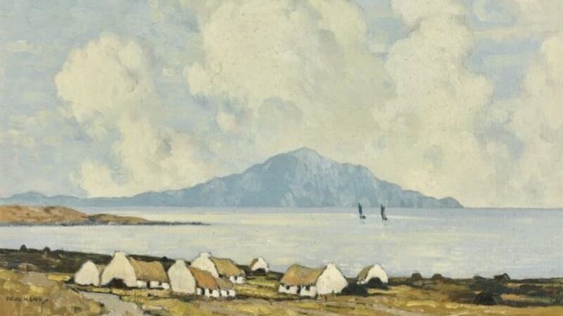 Paul Henry’s   ‘Clare Island from Achill’, which carries an estimate of €90,500-€136,000.  Photograph: Sotheby’s