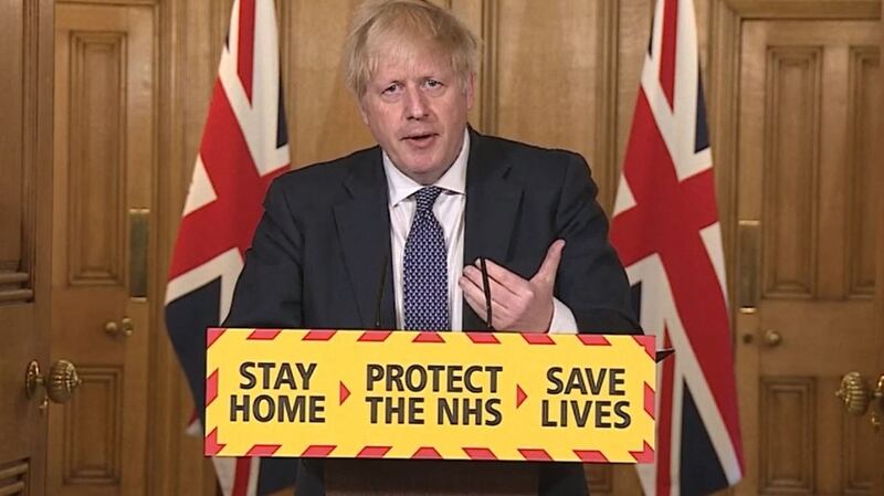 British  prime minister Boris Johnson during a media briefing in Downing Street, London. Photograph: PA Video/PA Wire