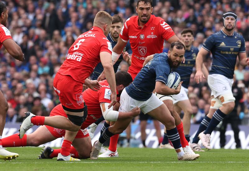 Leinster's Jamison Gibson-Park in action during the Champions Cup semi-final match against Toulouse the at the Aviva Stadium. Photograph: Lorraine O'Sullivan/PA Wire
