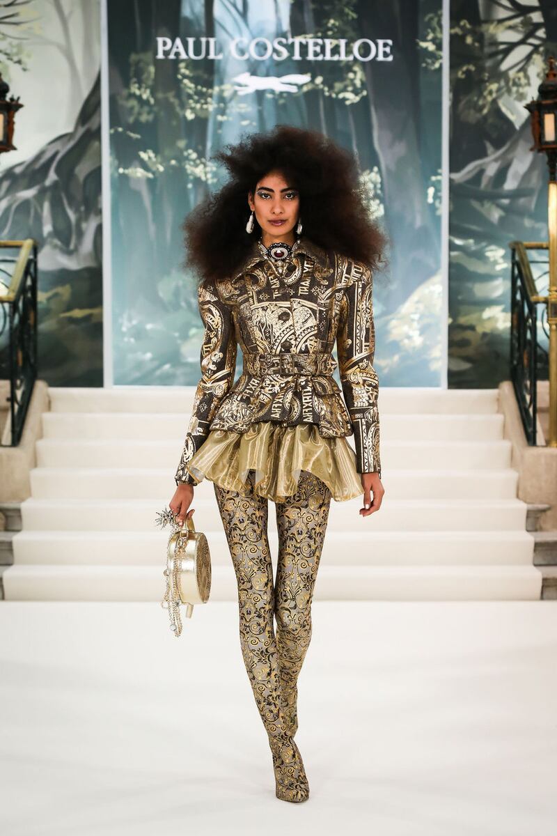 A design from Paul Costelloe’s AW22 collection, presented during London Fashion Week. Photograph: Paul Costelloe/Trace PR