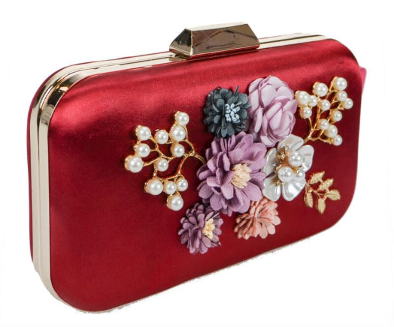 Floral applique clutch, €39 from Shaws